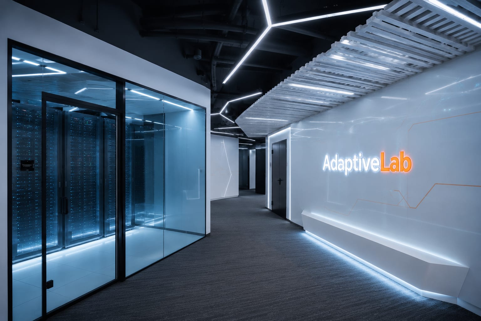 Adaptive Lab server infrastructure corridor